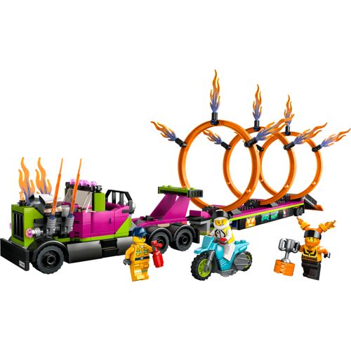 LEGO City - Caminhão de Acrobacias e Desafio do Anel de Fogo