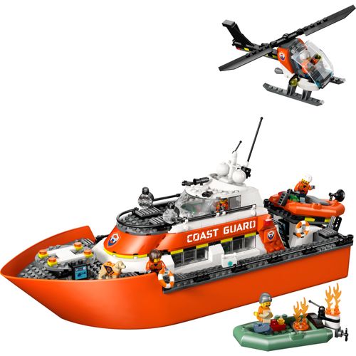 LEGO® City - Barco e helicóptero de resgate da Guarda Costeira